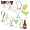 CookieCutter.com 5 Piece Drinks Cookie Cutter Set Margarita Glass with Lime, Bottle, Beer Mug, Champagne Glass, Margarita Glass, USA